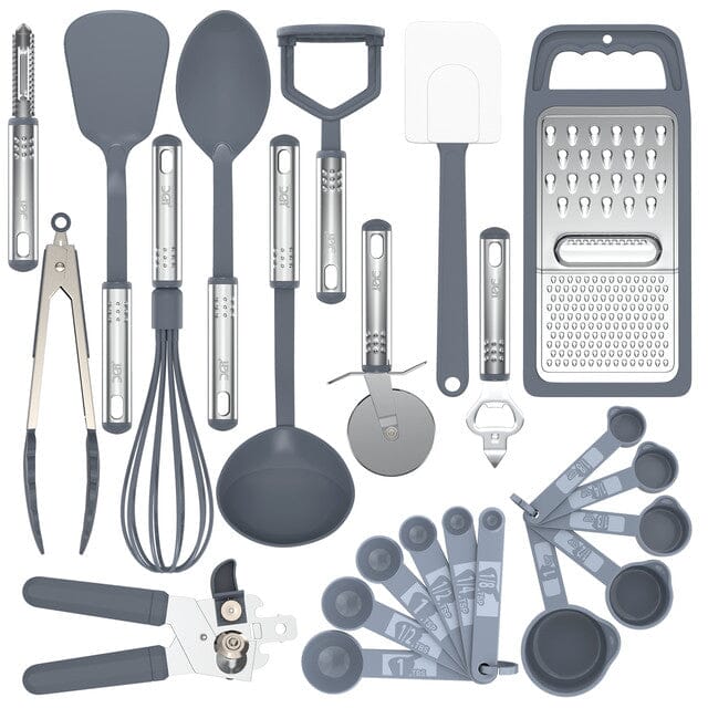 23-Piece: Lux Decor Collection Stainless Steel Nylon Cooking Utensils Set