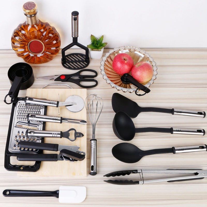 23 Nylon Kitchen Utensils & Stainless Steel Cooking Utensils Set - Lux  Decor Collection