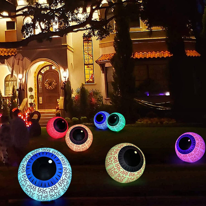 24-Inch Halloween Inflatable Ghost Eyeball Decor Holiday Decor & Apparel - DailySale