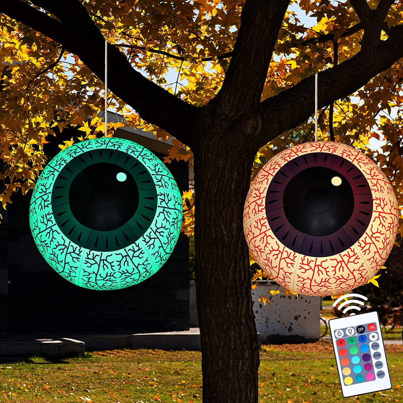 24-Inch Halloween Inflatable Ghost Eyeball Decor Holiday Decor & Apparel - DailySale