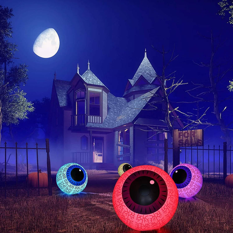 24-Inch Halloween Inflatable Ghost Eyeball Decor Holiday Decor & Apparel - DailySale