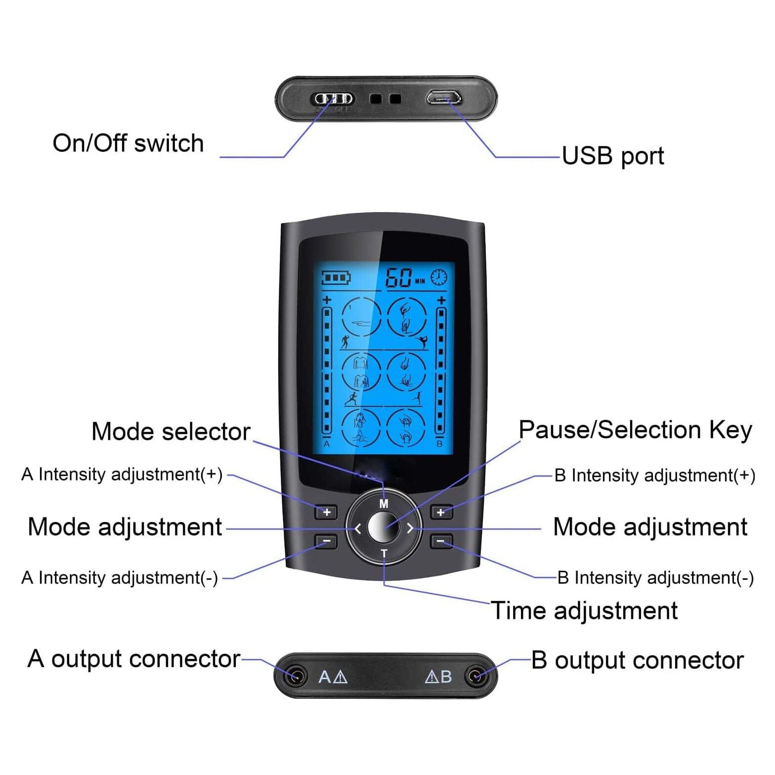 24 Modes Muscle Stimulator for Pain Relief Therapy Wellness - DailySale