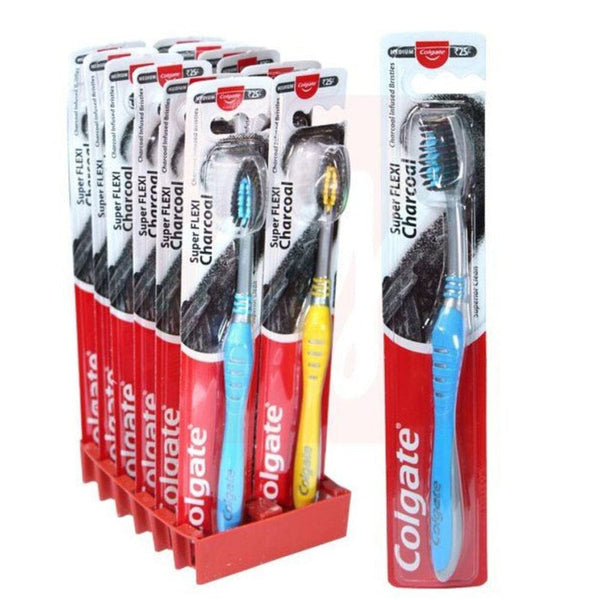 24-Pack: Colgate Super Flexi Charcoal Toothbrush Medium Beauty & Personal Care - DailySale