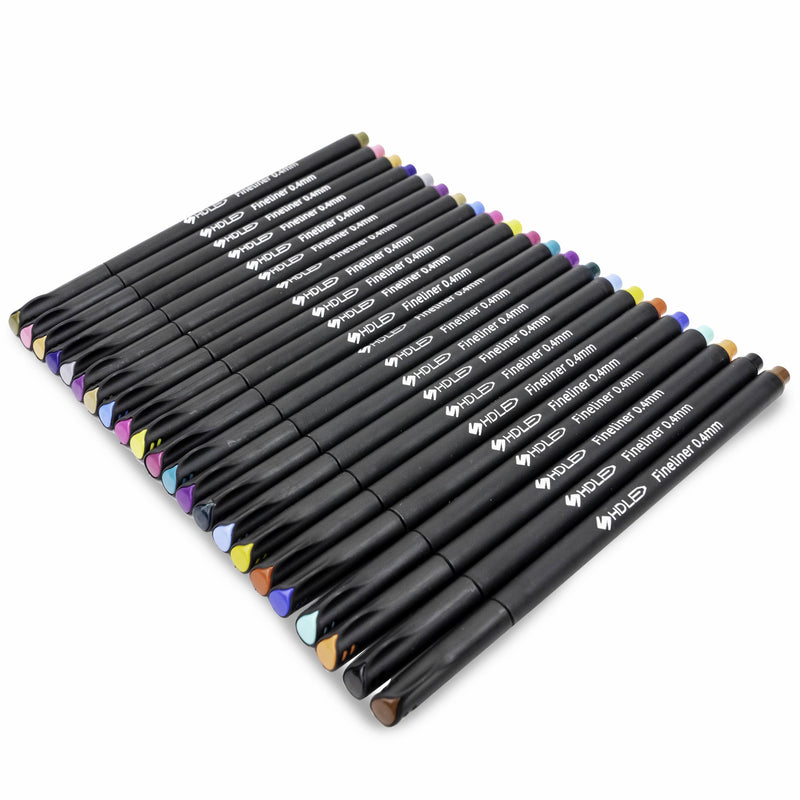24-Pack: Vibrant Color Fineliner Pens Art & Craft Supplies - DailySale