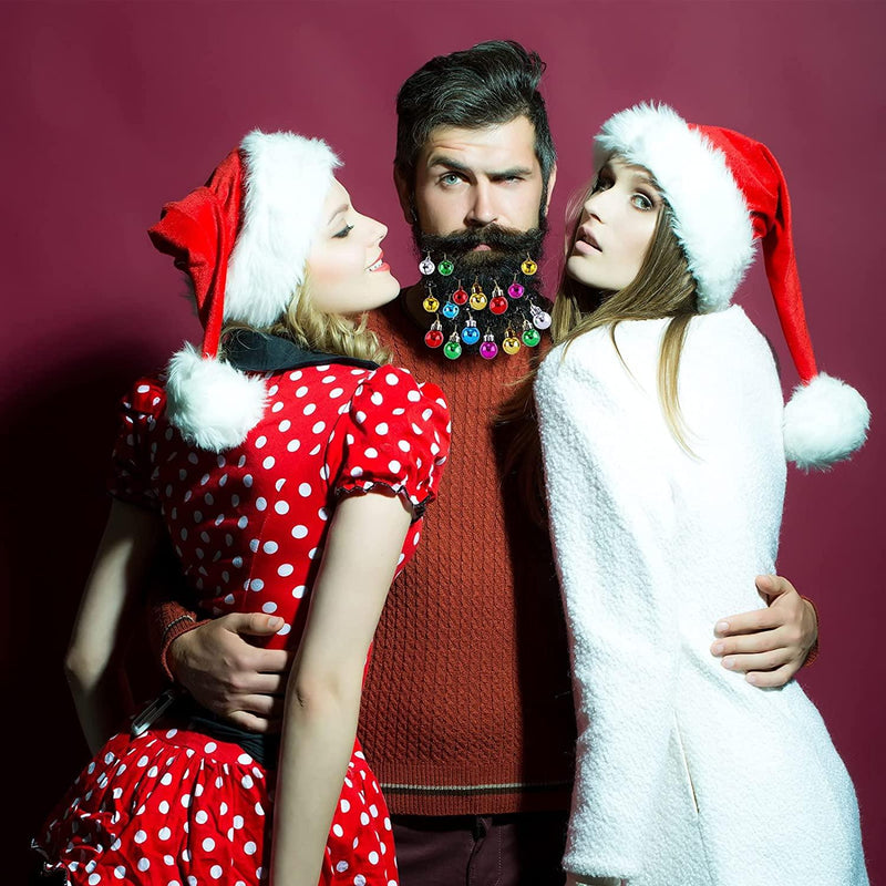 24-Piece: Christmas Beard Baubles Ornaments Santa Claus Beard Bells Holiday Decor & Apparel - DailySale