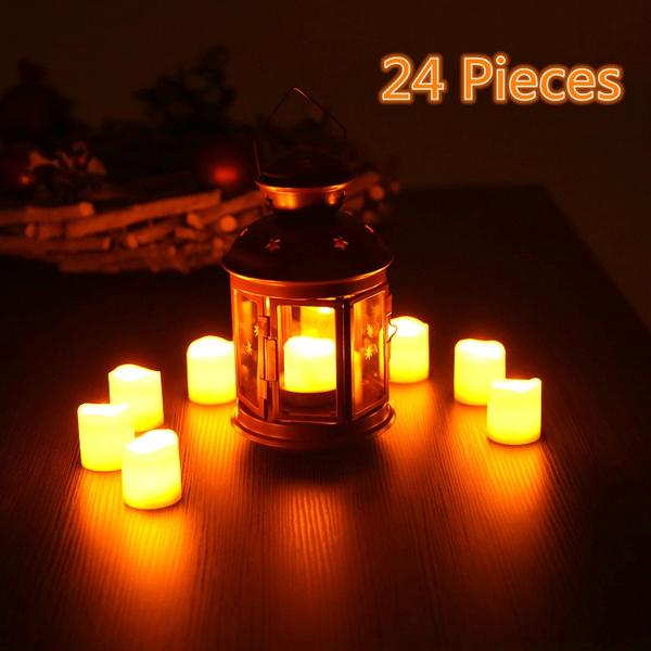 24-Piece: LED Flameless Tea Light Candle Indoor Lighting - DailySale