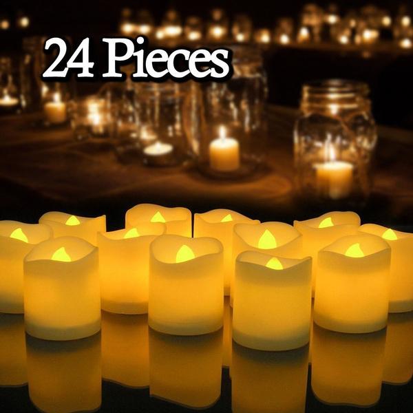 24-Piece: LED Flameless Tea Light Candle Indoor Lighting - DailySale