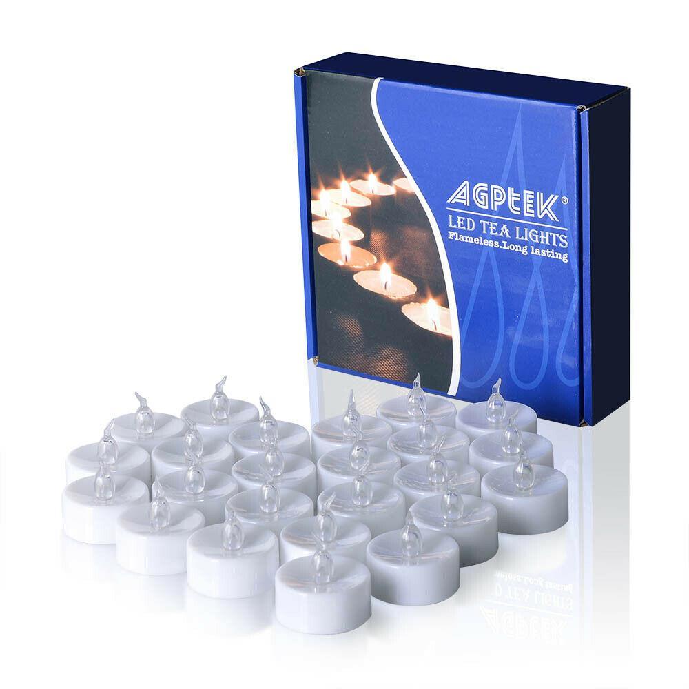 24-Piece: LED Flameless Tealight Smokeless Flickering Candles Indoor Lighting - DailySale