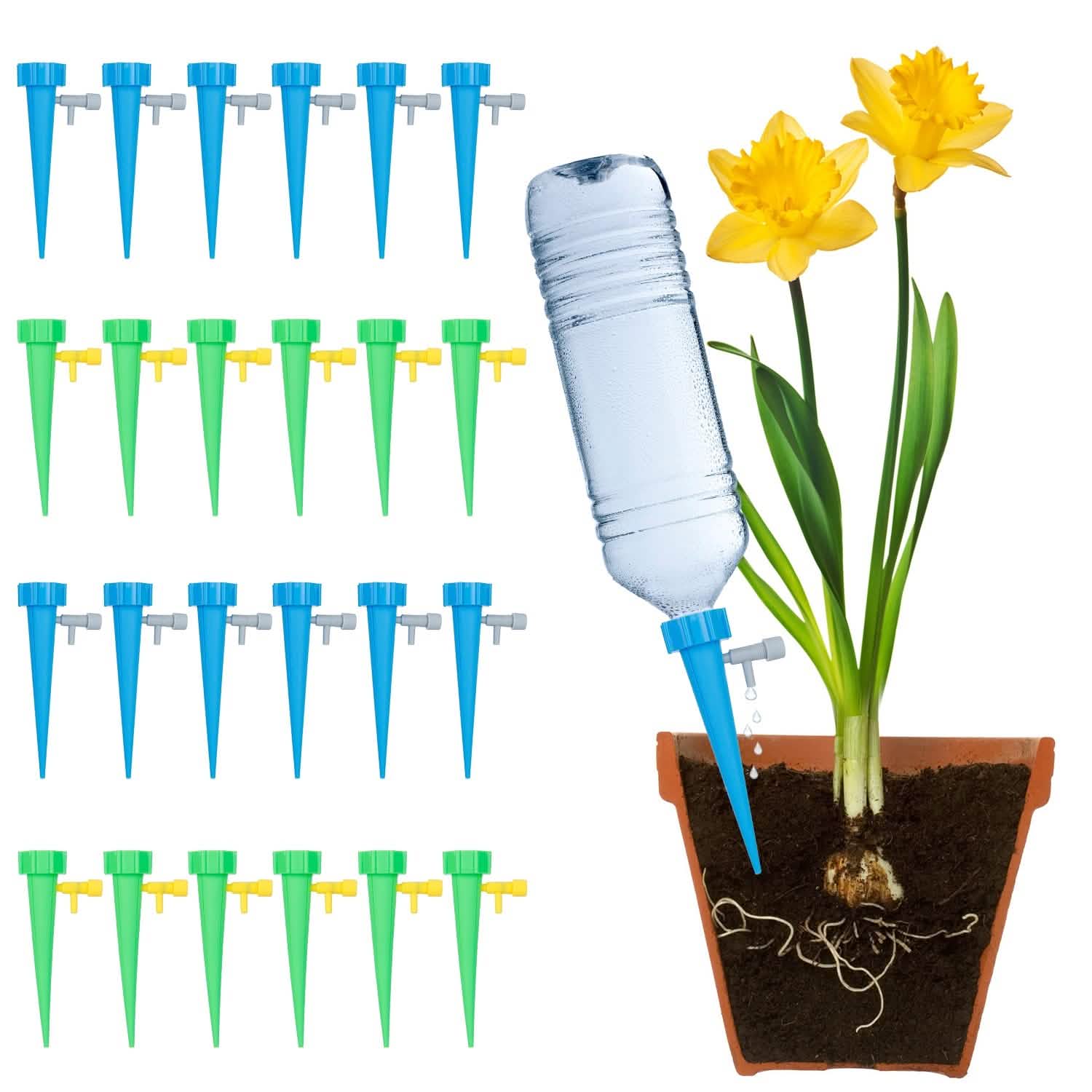 best self watering spikes for indoor plants iNova 24-Piece Plant Self-Watering Spikes