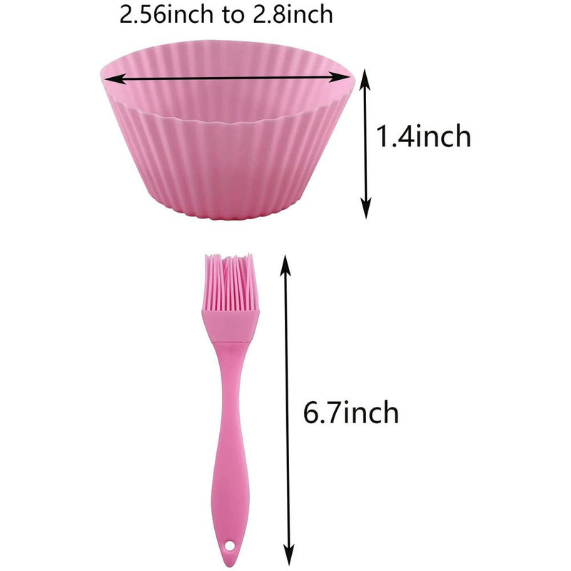 24-Piece: Silicone Baking Cups with Silicone Brush Kitchen Tools & Gadgets - DailySale