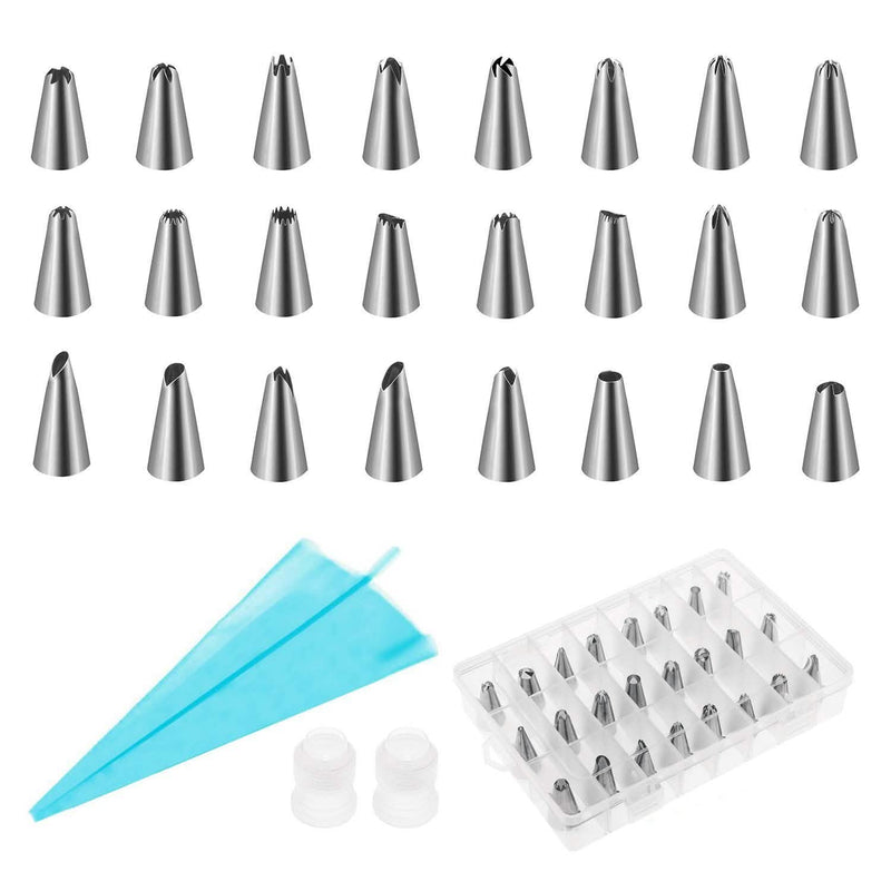 24-Piece: Stainless Steel Cake Decorating Supplies Kit Kitchen & Dining - DailySale