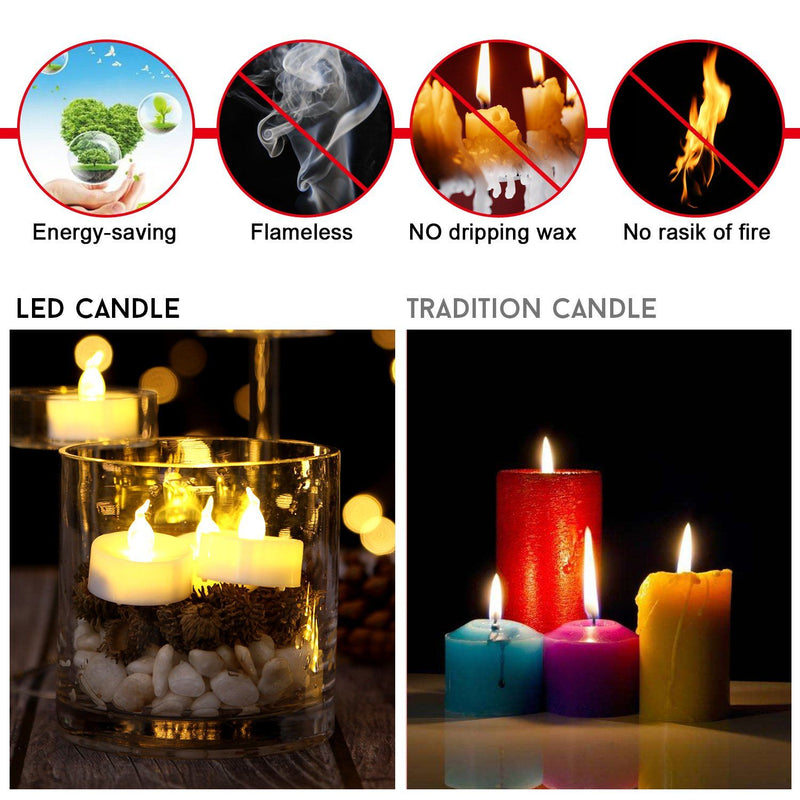 24-Piece: Warm White LED Tealight Candles Indoor Lighting - DailySale