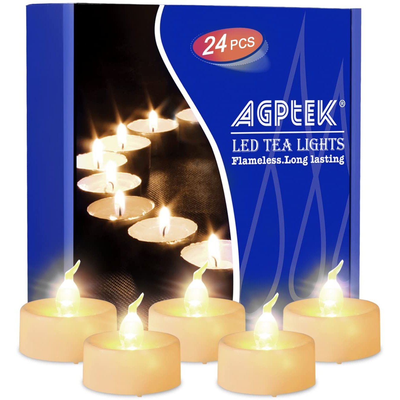 24-Piece: Warm White LED Tealight Candles Indoor Lighting - DailySale