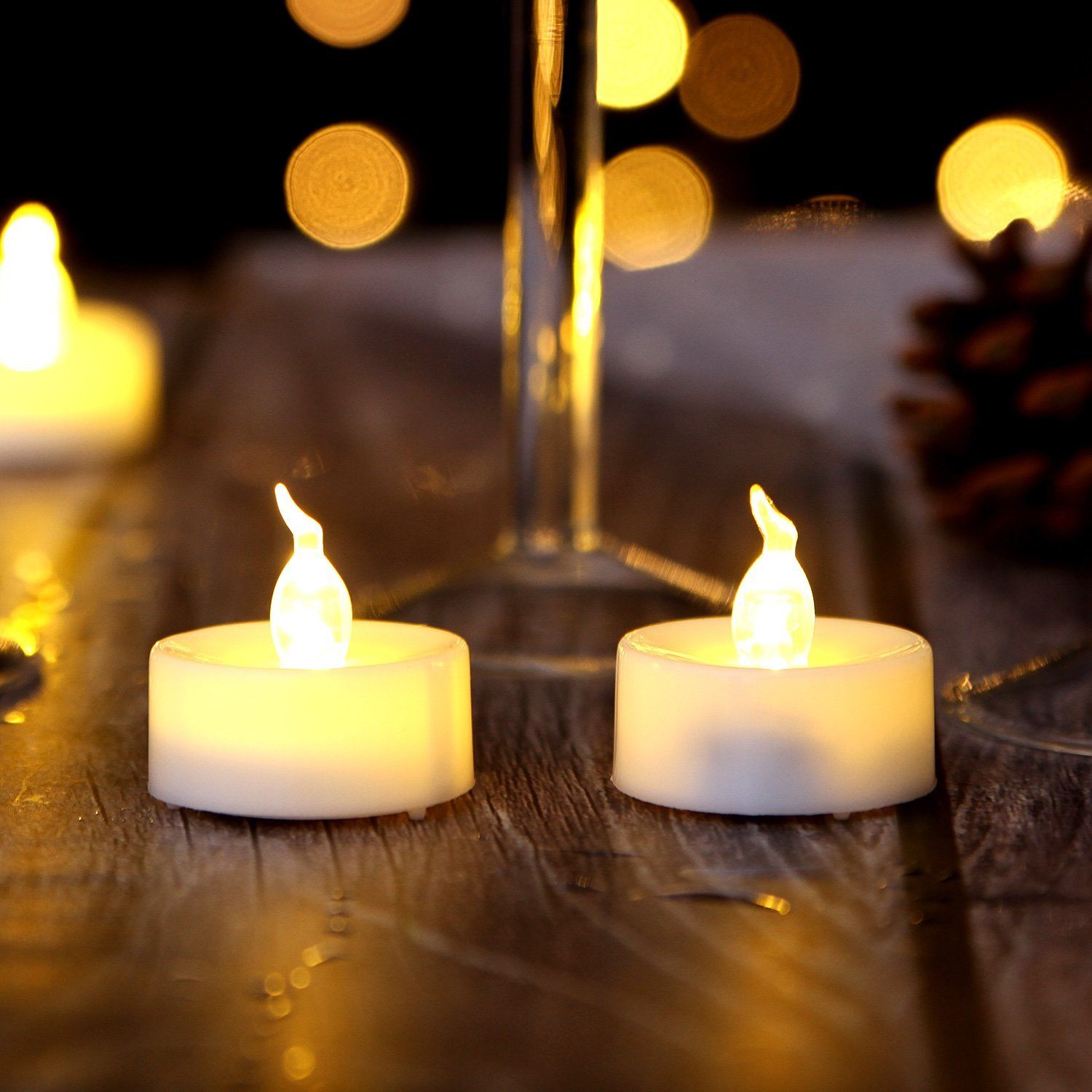 24-Piece: Warm White LED Tealight Candles Indoor Lighting - DailySale