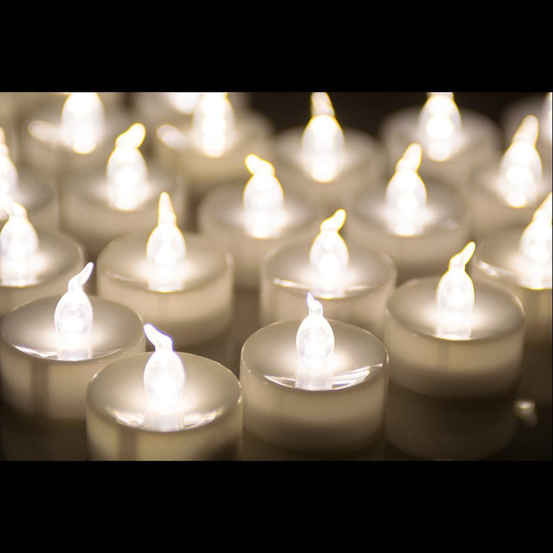 24-Piece: Warm White Tealights Timer Flameless Smokeless Candles Indoor Lighting - DailySale