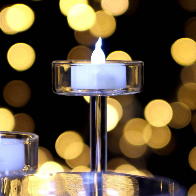 24-Pieces: Cool White LED Flameless Tealight Smokeless Timer Candles Indoor Lighting - DailySale