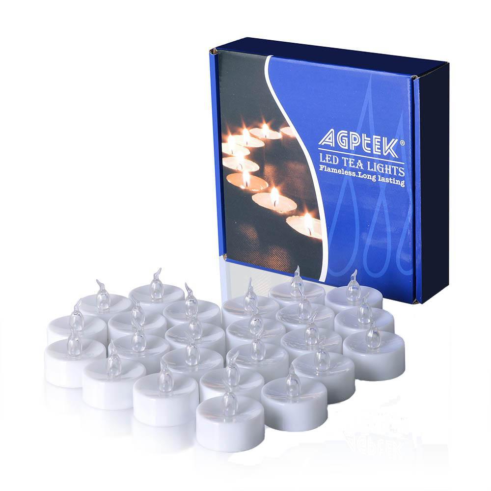 24-Pieces: Cool White LED Flameless Tealight Smokeless Timer Candles Indoor Lighting - DailySale