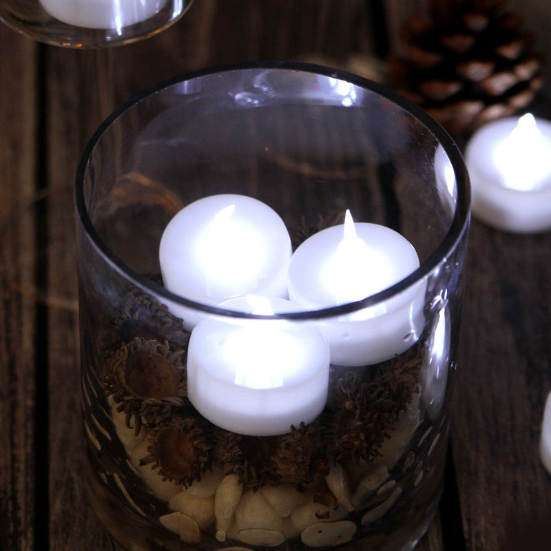 24-Pieces: Cool White LED Flameless Tealight Smokeless Timer Candles Indoor Lighting - DailySale