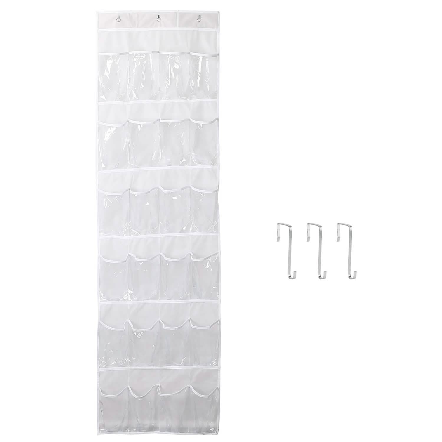 24-Pocket: Over the Door Shoes Rack Crystal Clear Organizer Closet & Storage - DailySale