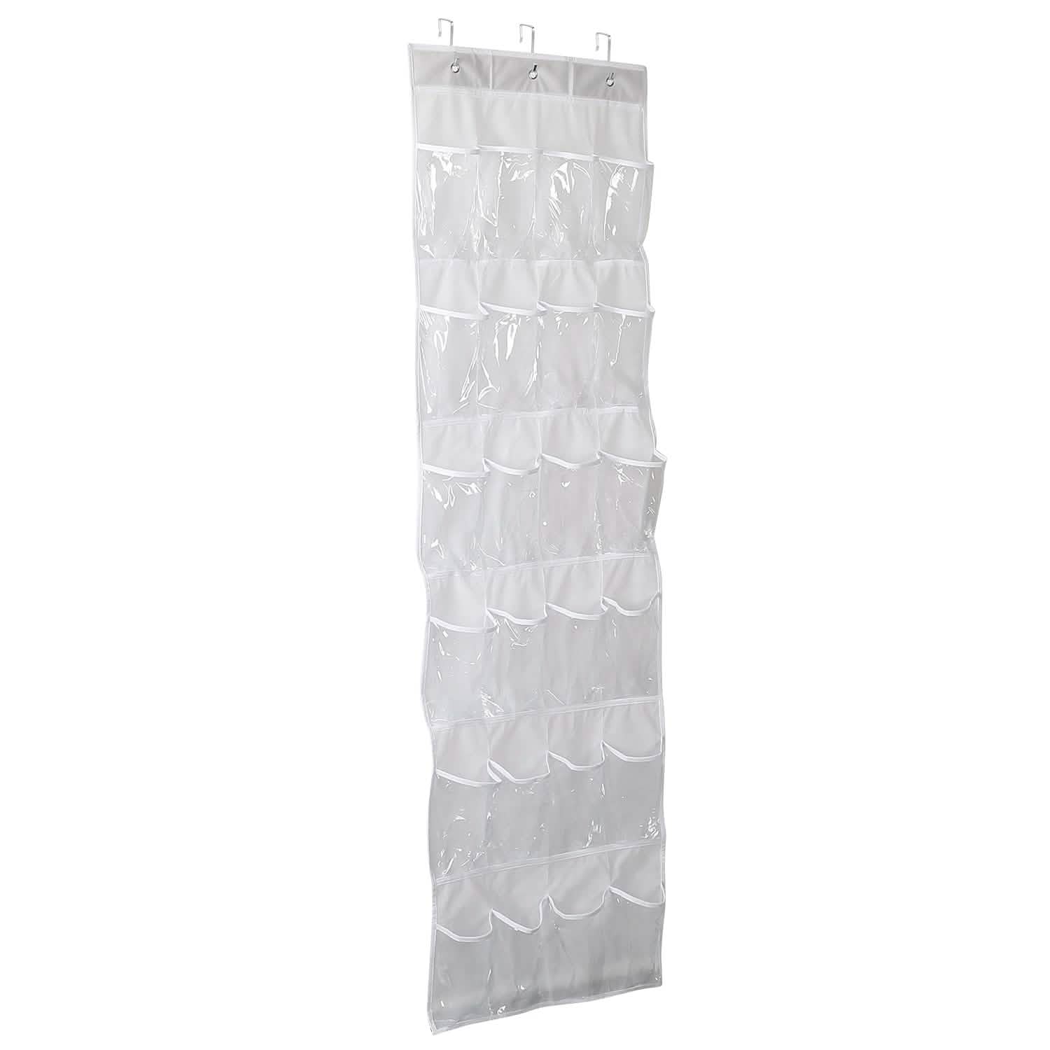 24-Pocket: Over the Door Shoes Rack Crystal Clear Organizer Closet & Storage - DailySale