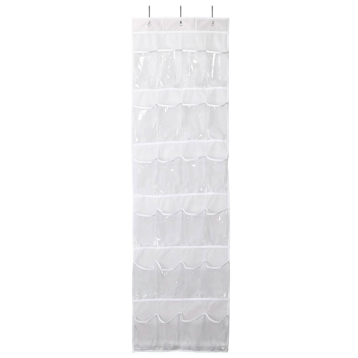 24-Pocket: Over the Door Shoes Rack Crystal Clear Organizer Closet & Storage - DailySale