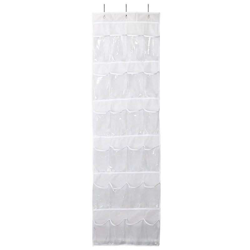 24-Pocket: Over the Door Shoes Rack Crystal Clear Organizer Closet & Storage - DailySale
