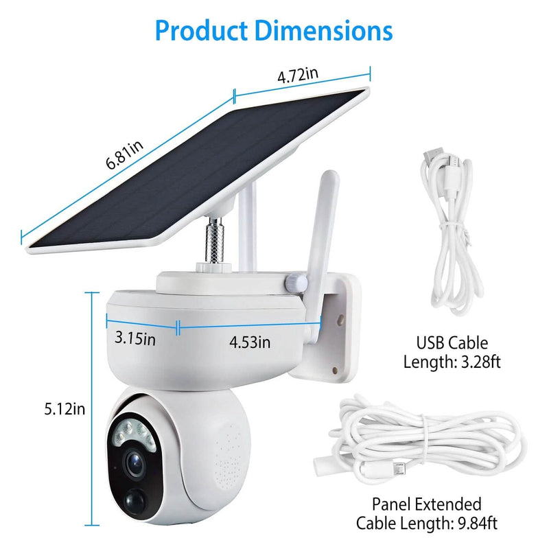 2.4G Wifi Solar Wireless 1080P Surveillance Camera with Flood Light Night Vision Smart Home & Security - DailySale