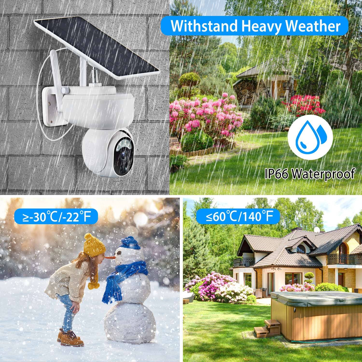 2.4G Wifi Solar Wireless 1080P Surveillance Camera with Flood Light Night Vision Smart Home & Security - DailySale