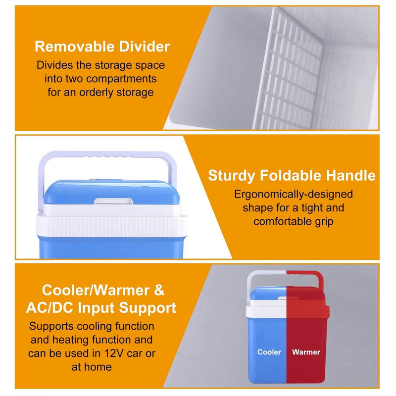 24L 12V Car Portable Refrigerator Travel Cooler Automotive - DailySale