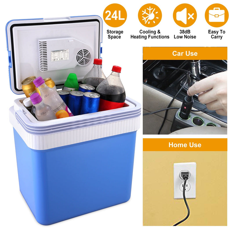 24L 12V Car Portable Refrigerator Travel Cooler Automotive - DailySale