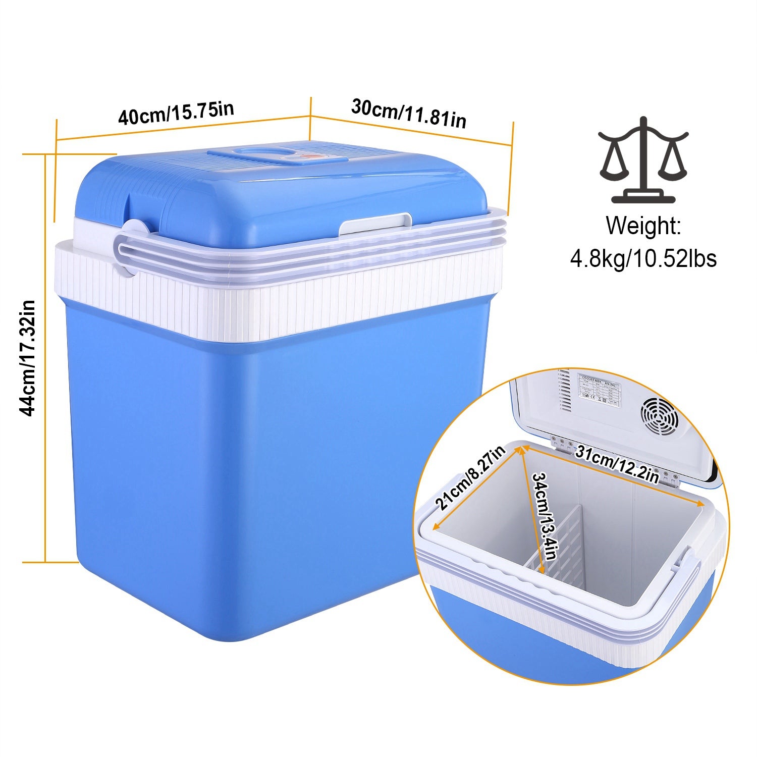 24L 12V Car Portable Refrigerator Travel Cooler Automotive - DailySale