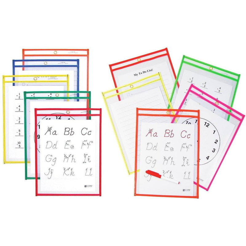 25-Pack: Reusable Dry Erase Pockets - Assorted Colors Toys & Games - DailySale