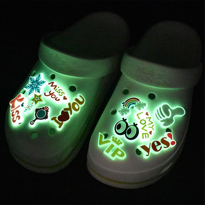 25-Pieces: Glow in Dark Croc Shoe Charms Art & Craft Supplies - DailySale
