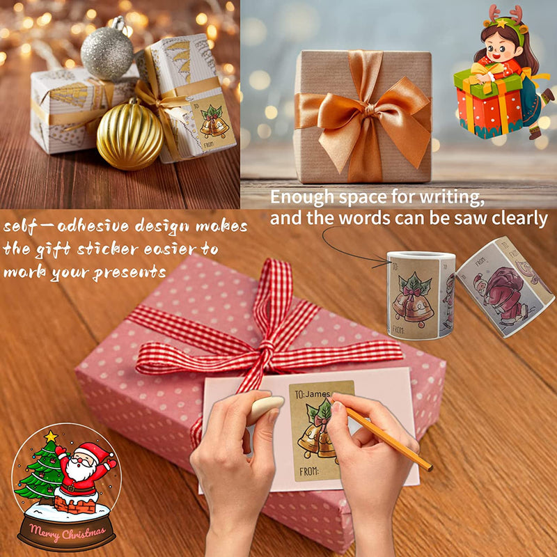 250-Pieces: Christmas Gift Tags Self Adhesive Labels Stickers 250 Pieces Holiday Decor & Apparel - DailySale