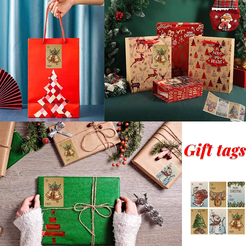 250-Pieces: Christmas Gift Tags Self Adhesive Labels Stickers 250 Pieces Holiday Decor & Apparel - DailySale