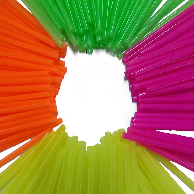 250-Pieces: Wow Plastic Neon Disposable Plastic Drinking Straws Kitchen Essentials - DailySale