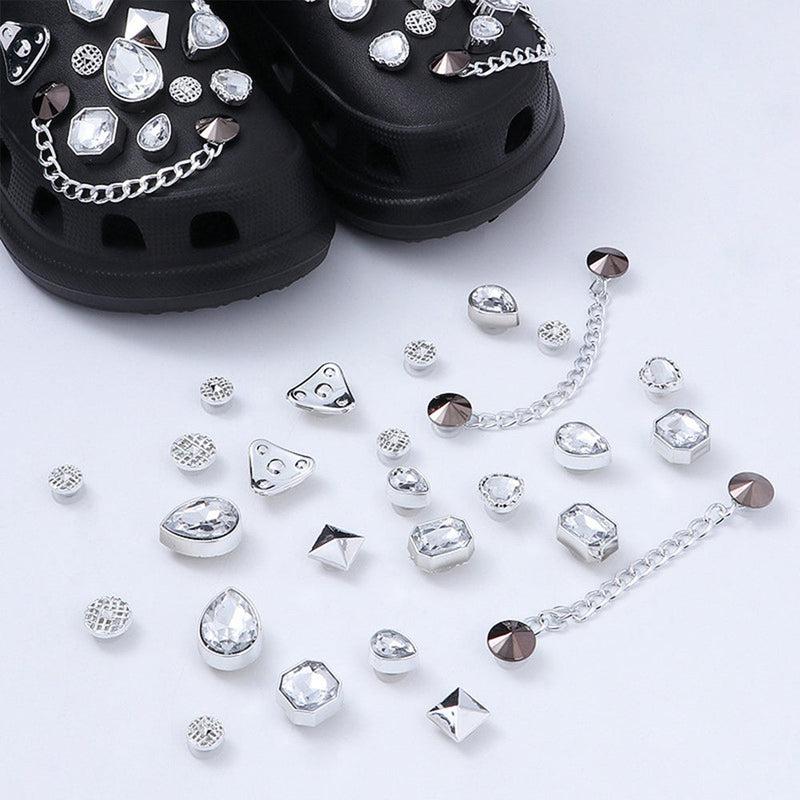 26-Piece: Croc Shoe Charm Accessories Everything Else Silver - DailySale