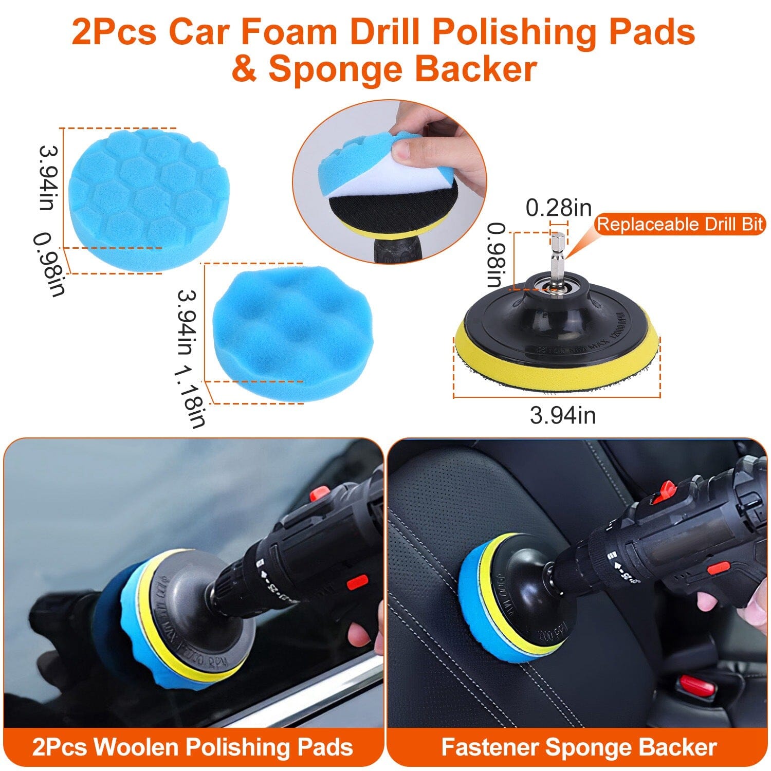 DailySale Microfiber Car Wash Brush Mop Kit