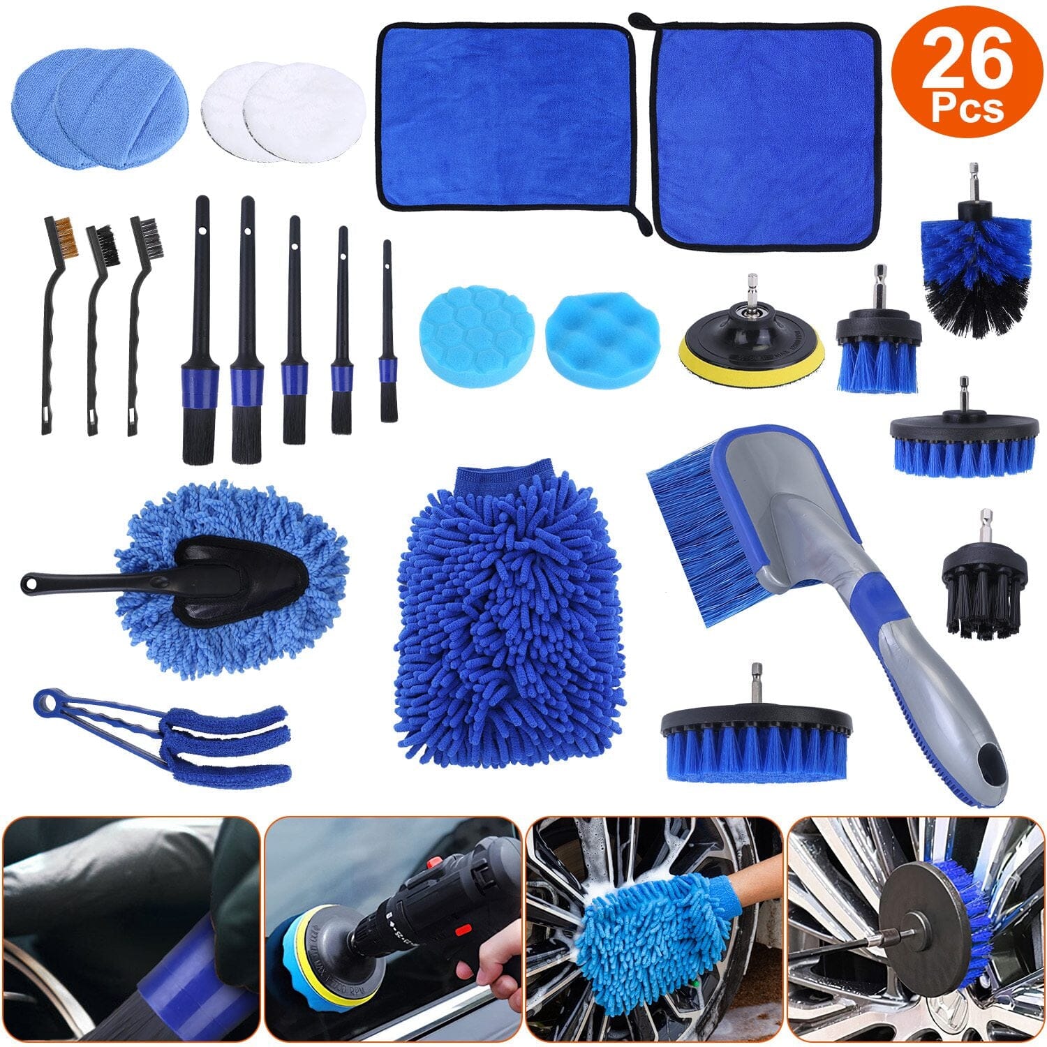 26-Pieces: Car Detailing Brush Kit Automotive - DailySale