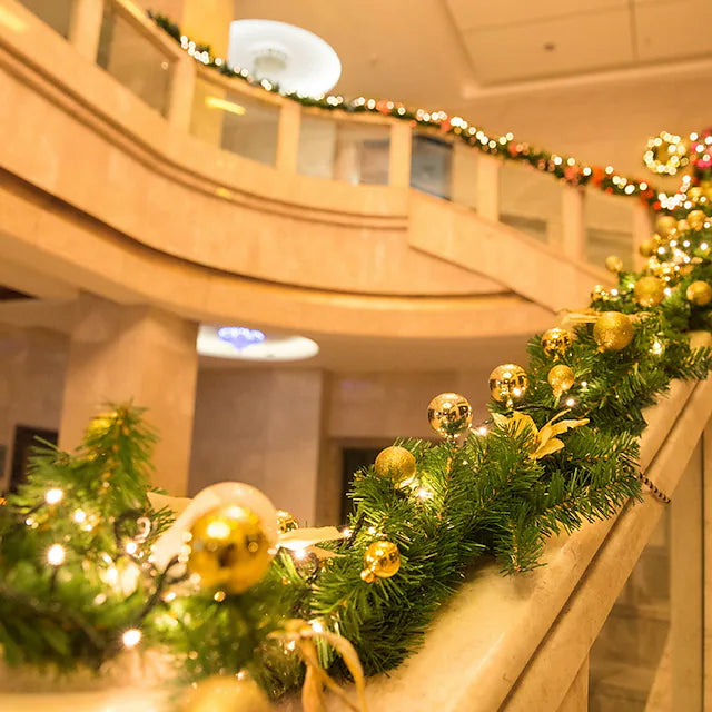2.7 Meter Christmas Rattan Garland Decorative Holiday Decor & Apparel - DailySale