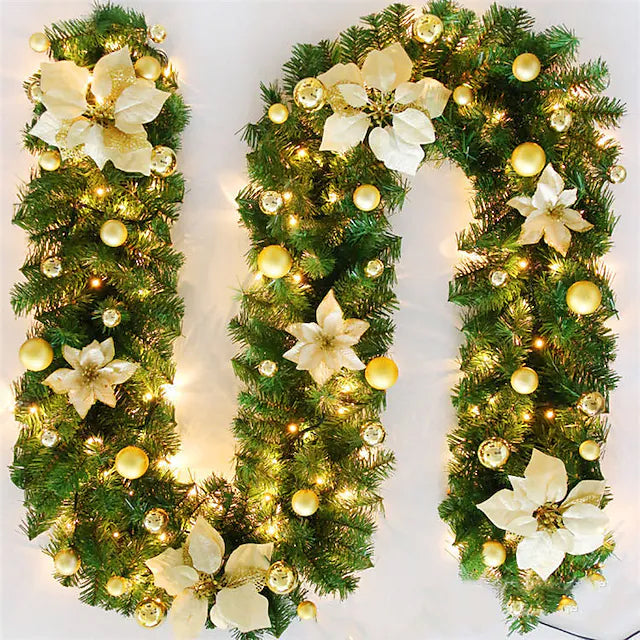 2.7 Meter Christmas Rattan Decorative Garland shown in yellow, available at Dailysale