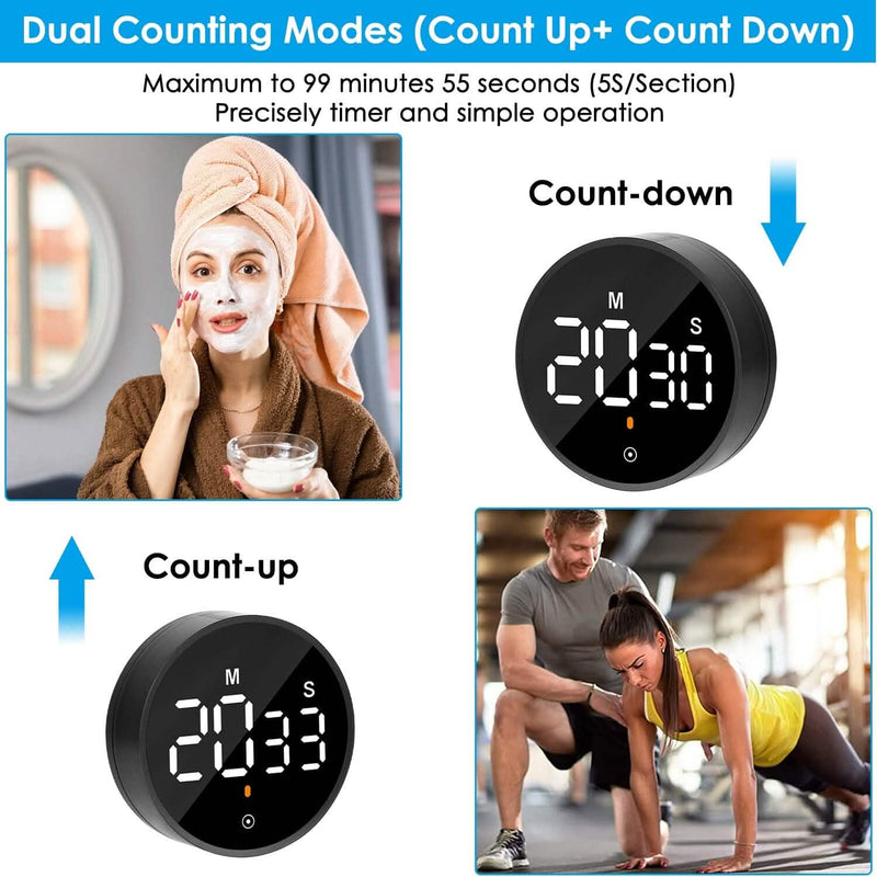 2.79" LED Digital Electronic Countdown Timer Dimmable Mutable Magnetic Clock Kitchen Tools & Gadgets - DailySale