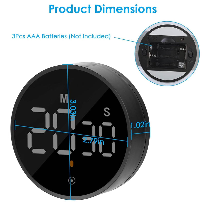 2.79" LED Digital Electronic Countdown Timer Dimmable Mutable Magnetic Clock Kitchen Tools & Gadgets - DailySale
