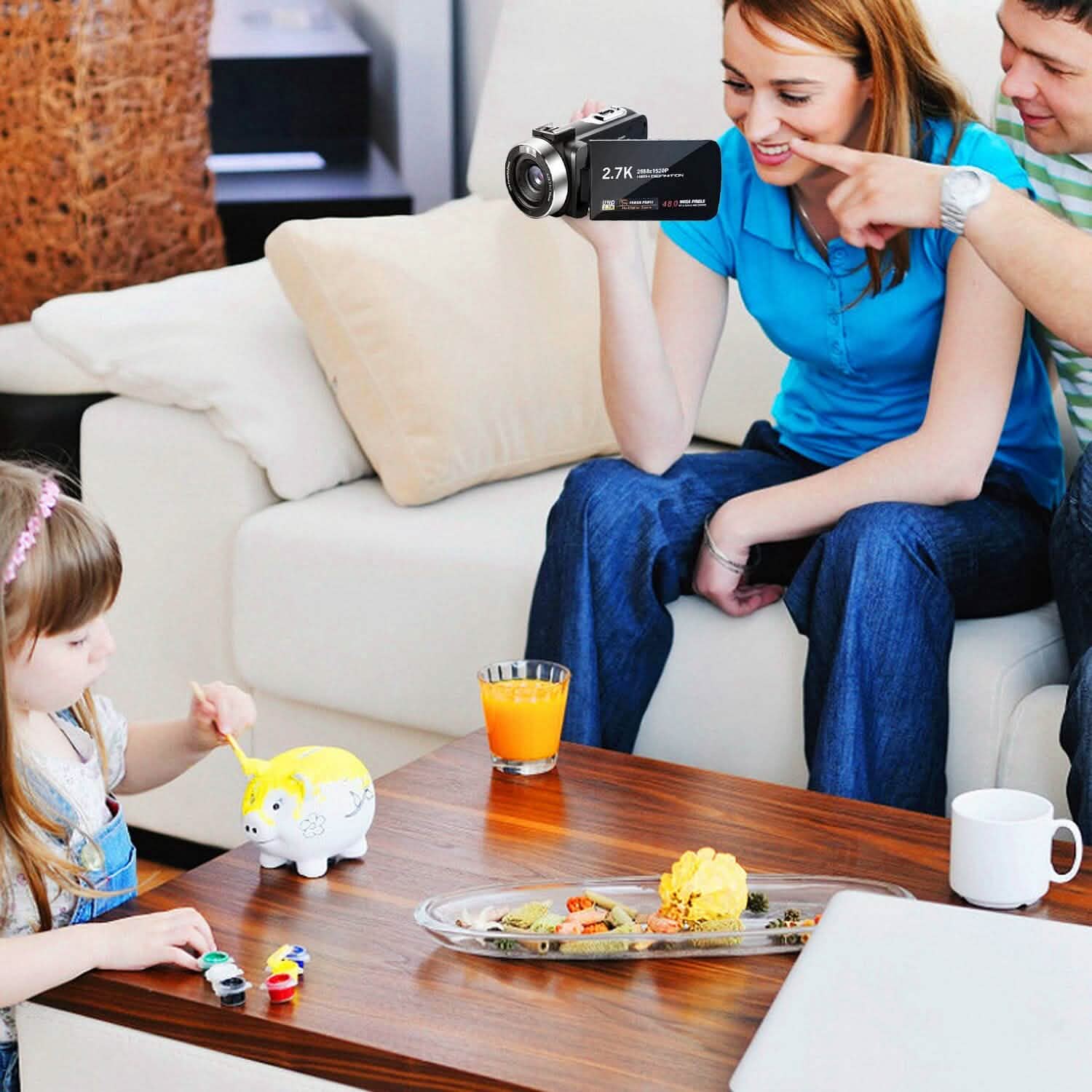 2.7K Camcorder 42MP 18x Zoom Digital Video Camera with 270° Rotating IPS Screen Cameras & Drones - DailySale
