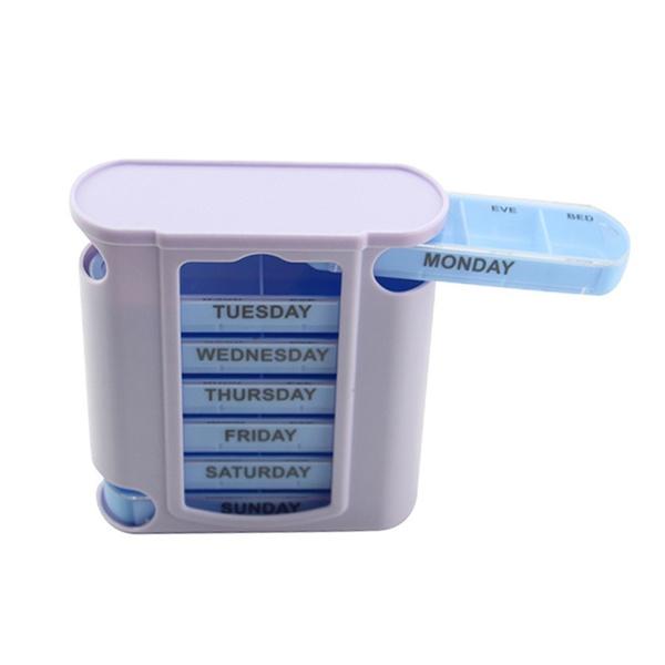 28 Grid Container Organizer Medicine Weekly Storage Pill 7 Day Tablet Sorter Box Case Wellness - DailySale