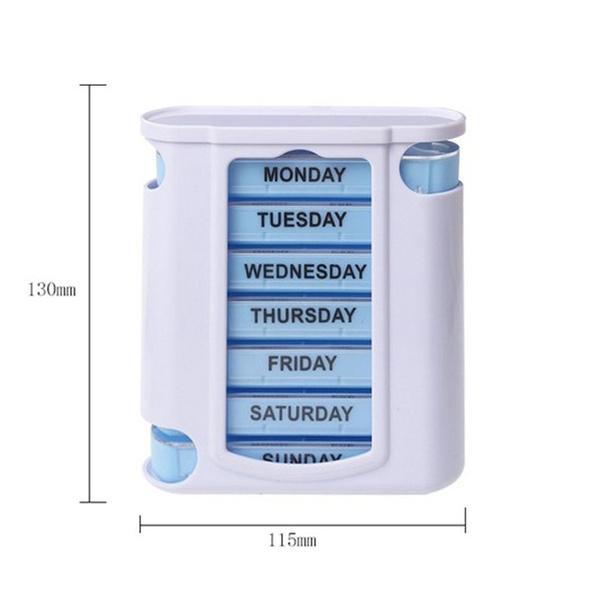 28 Grid Container Organizer Medicine Weekly Storage Pill 7 Day Tablet Sorter Box Case Wellness - DailySale