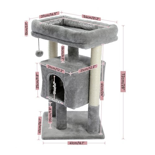 28.4" Cat Tree for Indoor Cats Tower Pet Supplies - DailySale