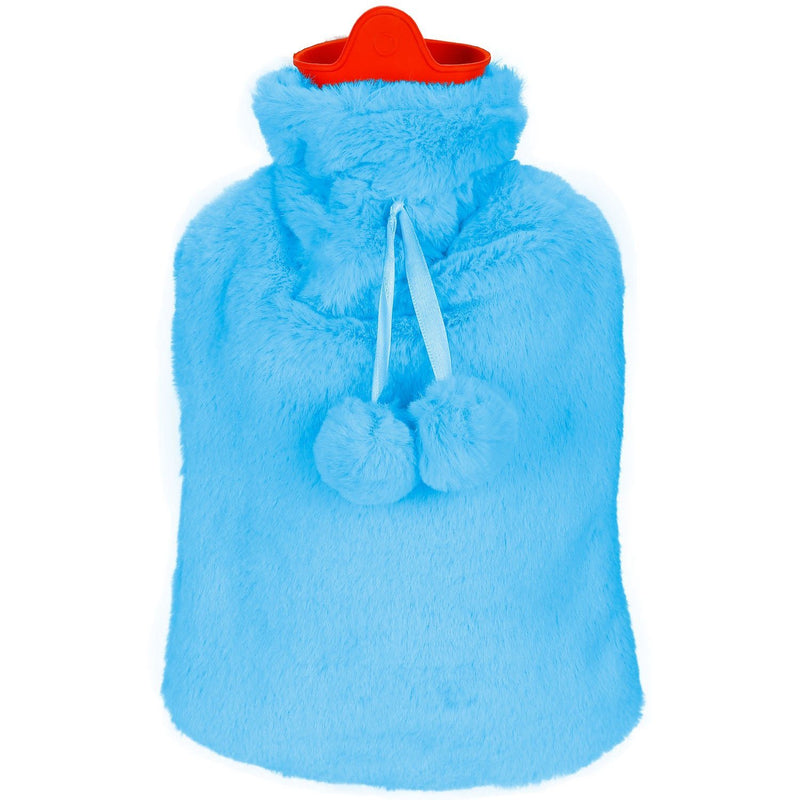 2L Hot Water Bottle with Plush Cover Wellness Blue - DailySale