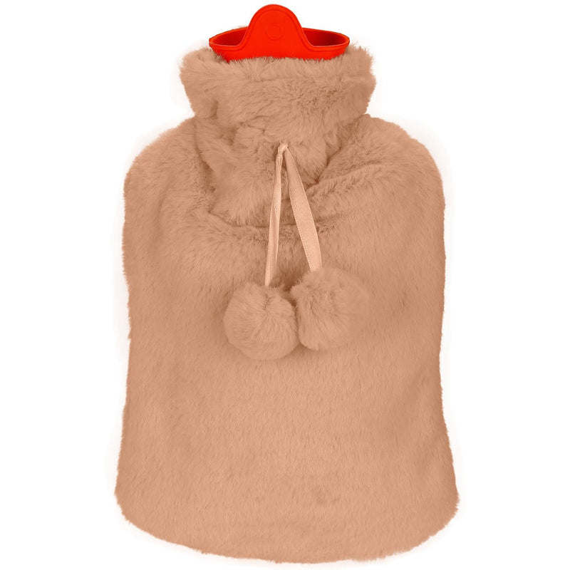 2L Hot Water Bottle with Plush Cover Wellness Brown - DailySale