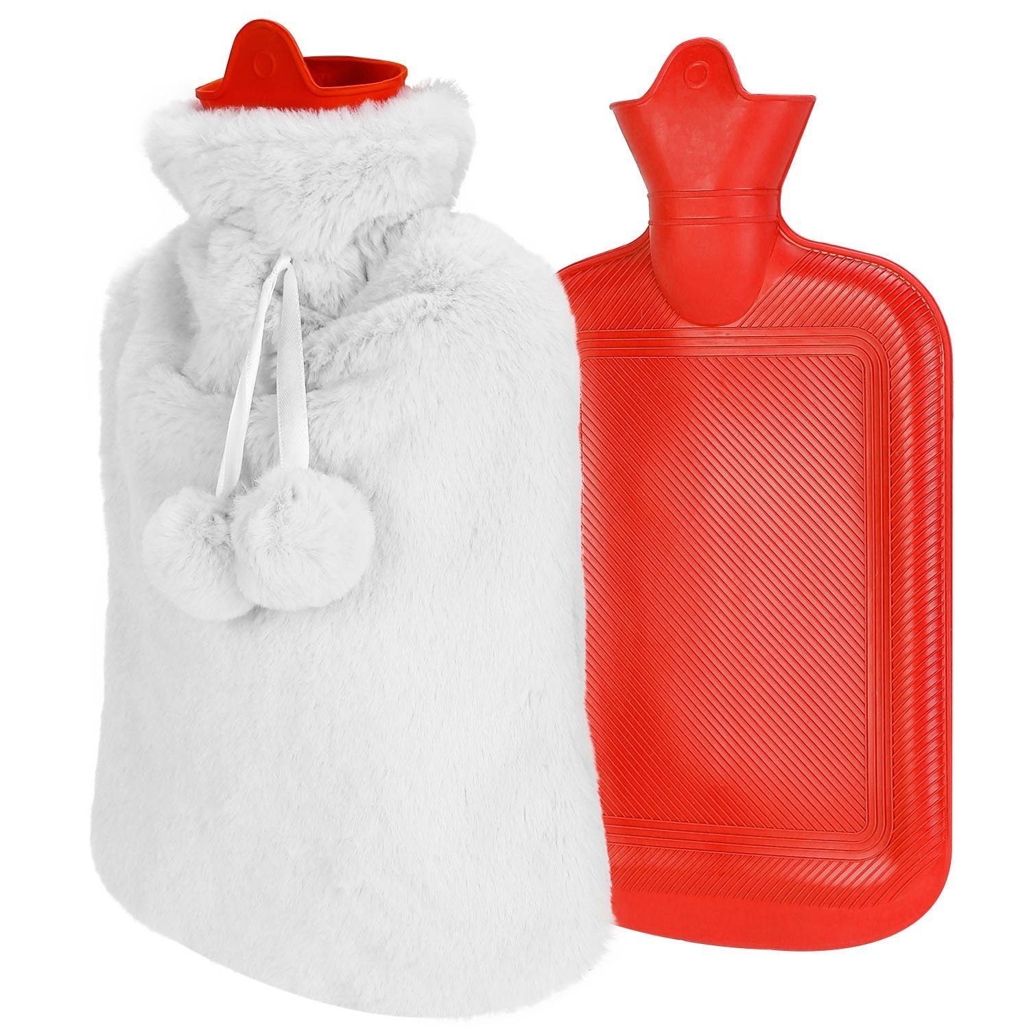 2L Hot Water Bottle with Plush Cover Wellness - DailySale